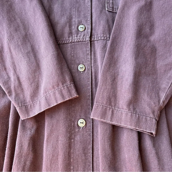 Vintage Brown Elephant Embossed Pattern Button Down Pleated Dress Made in Canada - Picture 9 of 16